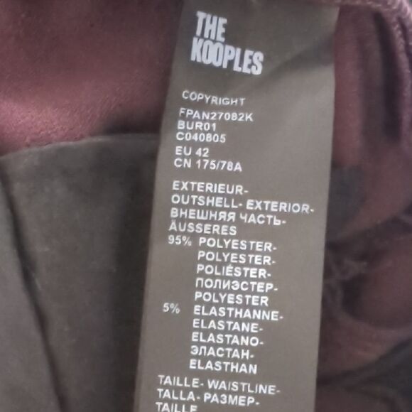 NWT The Kooples Maroon Straight Leg Pants - Picture 7 of 7